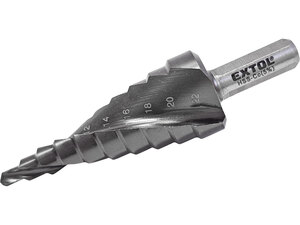 Vrták stupňovitý s lamačem třísek, O 4-22mm/po 2mm, HSS-Co