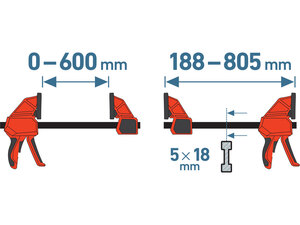 Svěrka rychloupínací, 600mm