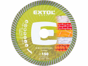 Kotouč diamantový řezný, turbo - suché i mokré řezání, O 150x22,2x2,4mm