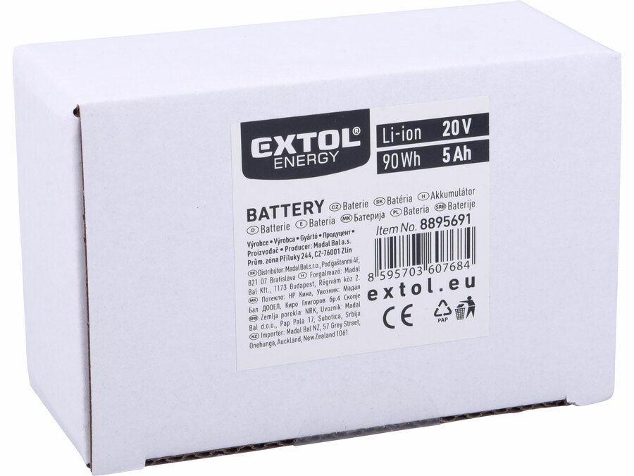 Baterie 20V Li-ion, 5Ah